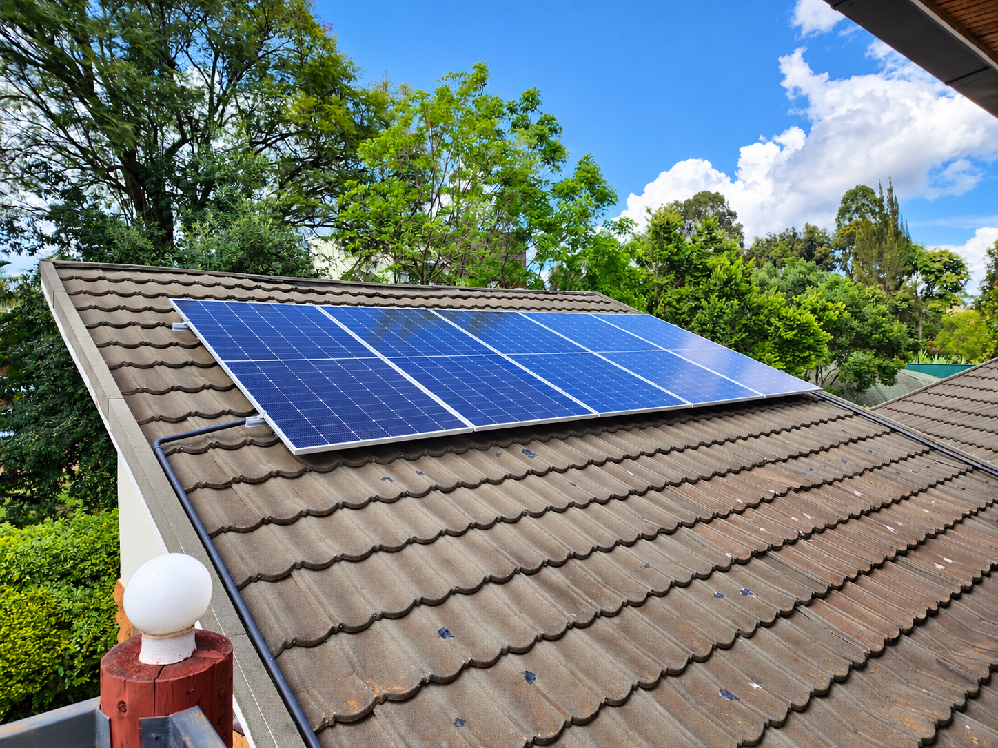 Solar panels installed on a residential roof