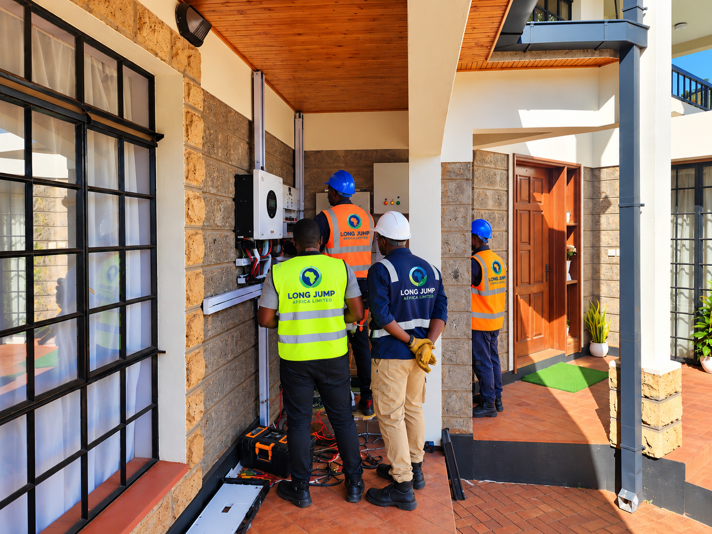 Installation team at a residential project